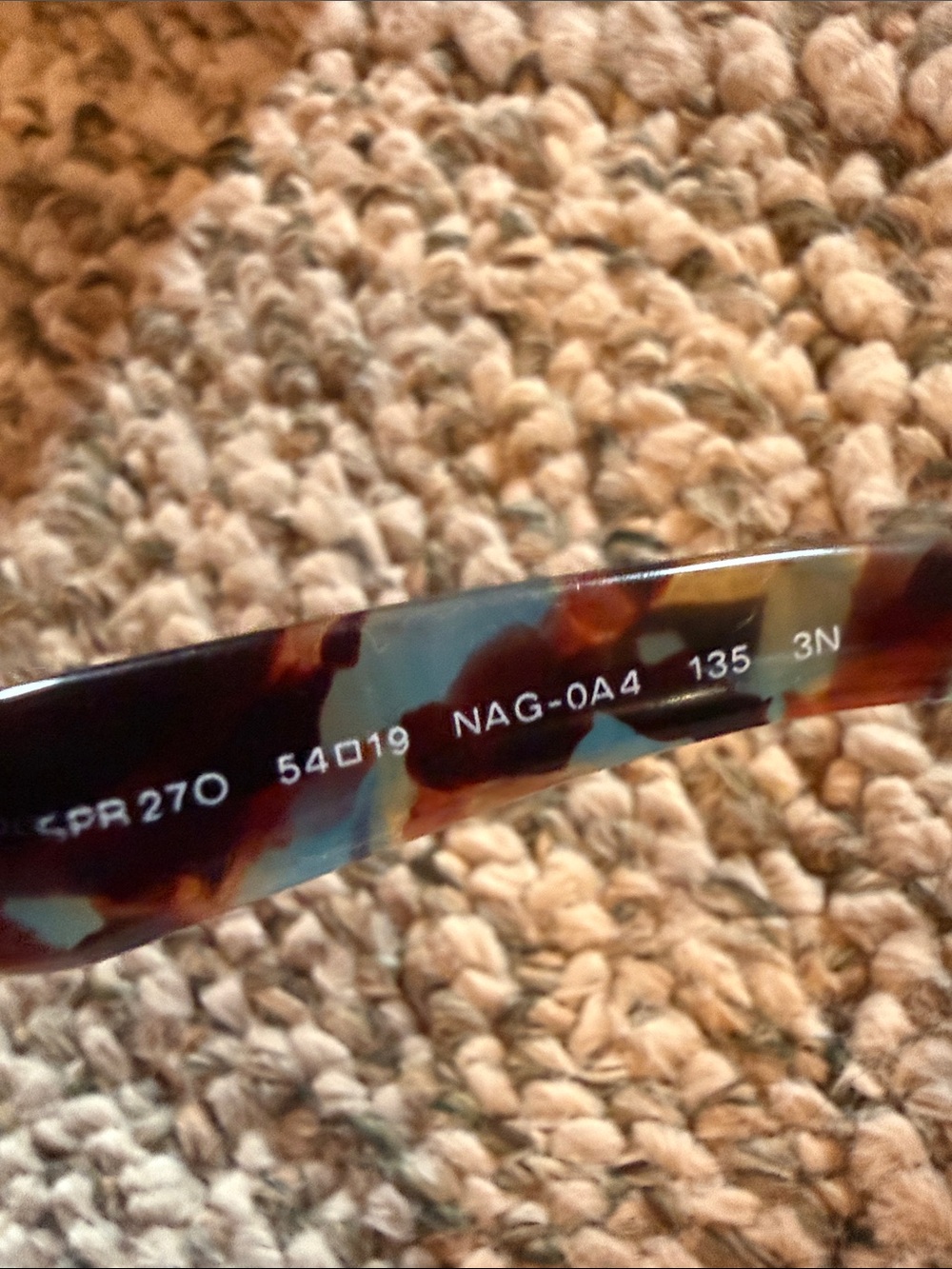 Prada Square Frame Brown & Blue Tortoiseshell Baroque Women's Sunglasses SPR270 - Picture 5 of 6
